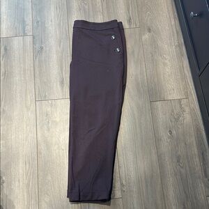 LOFT Dark Brown Trousers with Button Accent